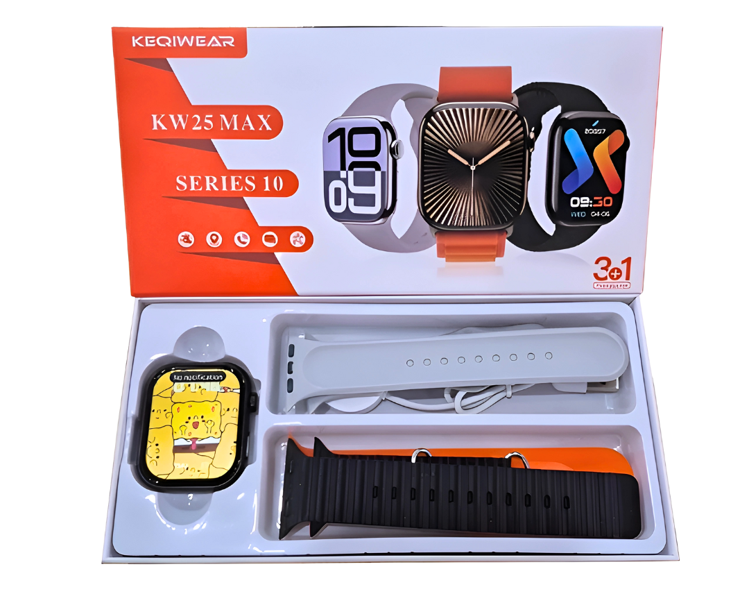 KW25 MAX Smartwatch with 3 Straps | Health Tracking